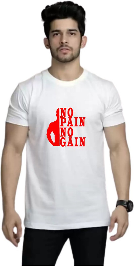 Perahan Printed Men Round Neck Black T 