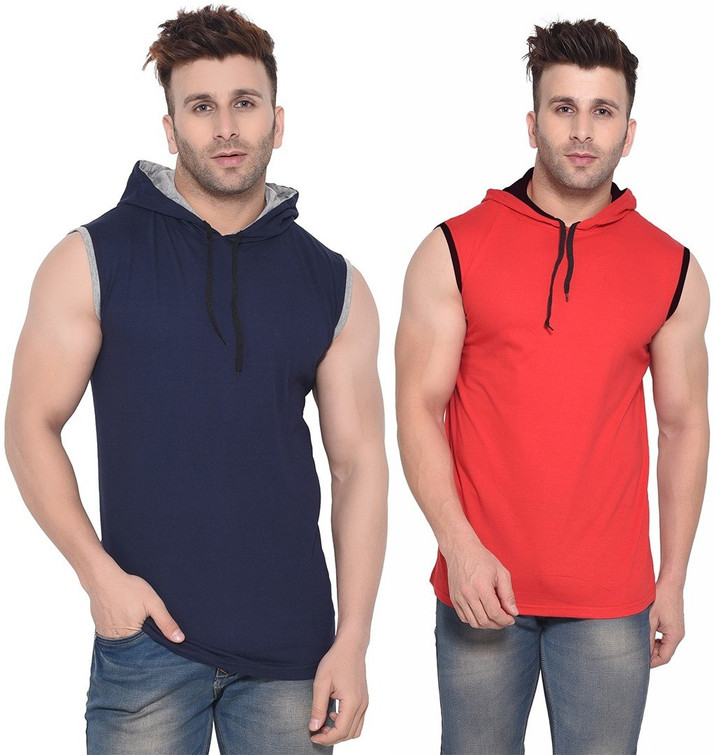 Lawful Casual Solid Men Hooded Neck 