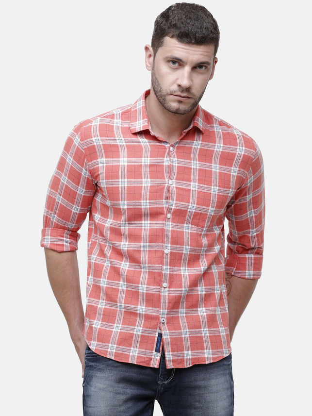 LINEN CLUB Men Checkered Casual 