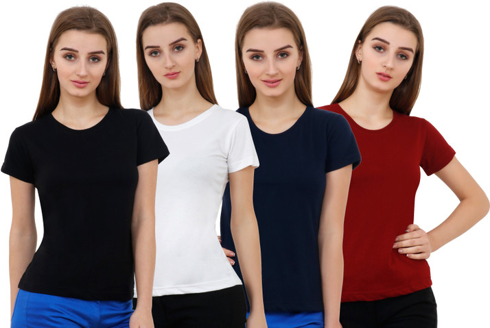 Reifica Solid Women Round Neck 