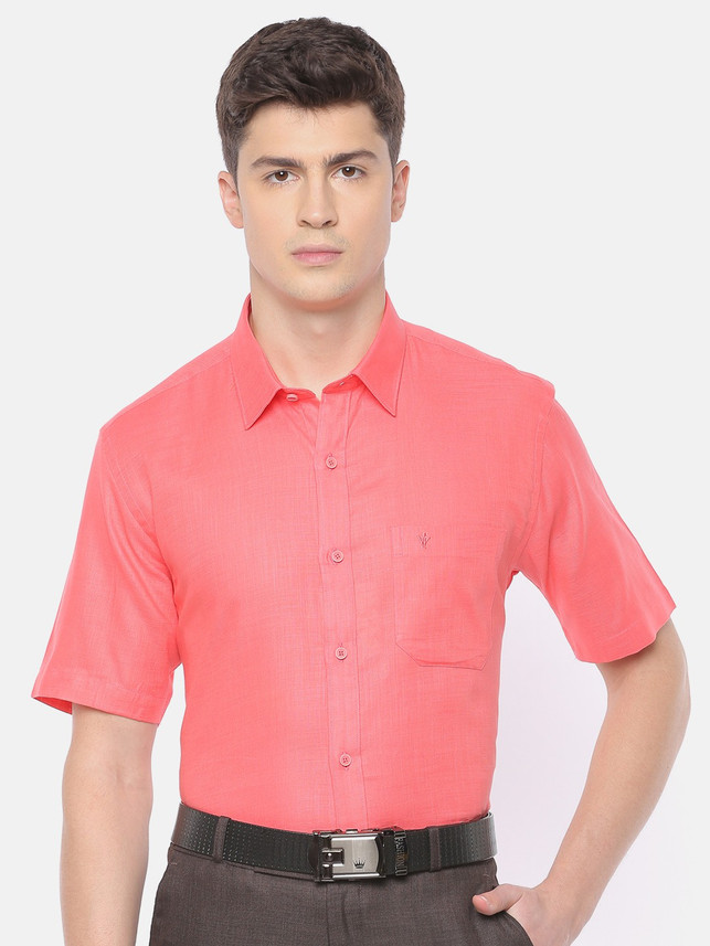 Ramraj Cotton Men Solid Formal Red 