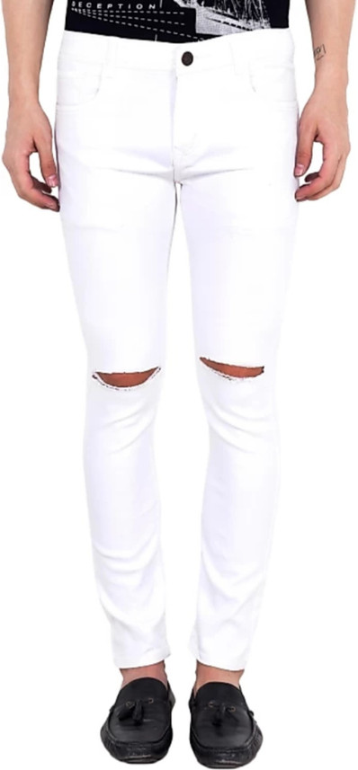 Sanidhya Creation Slim Men White Jeans 