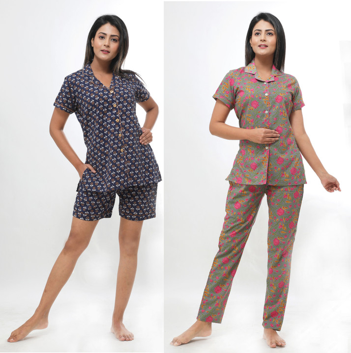 Buy Swej Women Printed Blue, Grey 