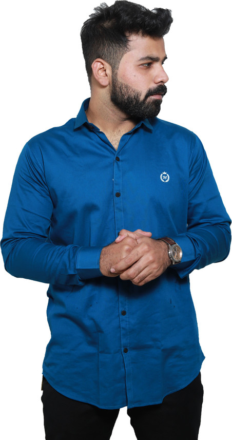 vijay garments Men Solid Casual Blue 