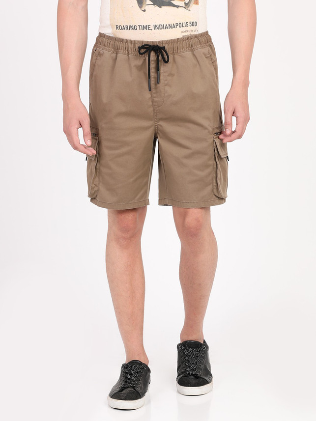 Buy BREAKBOUNCE Solid Men Brown Cargo 