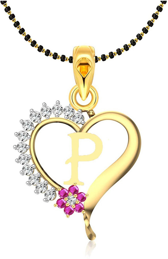 Vraj india p letter name mangalsutra 