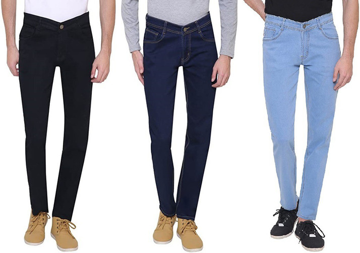 Buy GRADELY Slim Men Black, Dark Blue 
