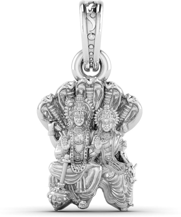 Pure Silver Lord Vishnu Lakshmi Locket 