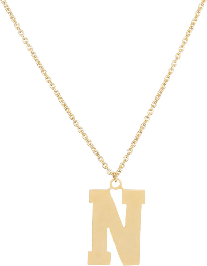 GoldNera N Alphabet Pendant Akshar Name 