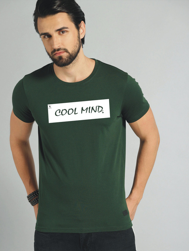 jorkk Printed Men Round Neck Dark Green 