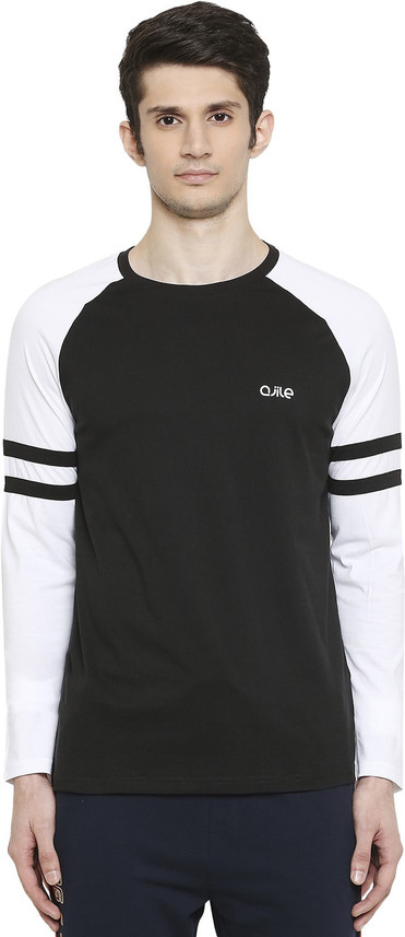 Pantaloons Printed Men Round Neck Black 
