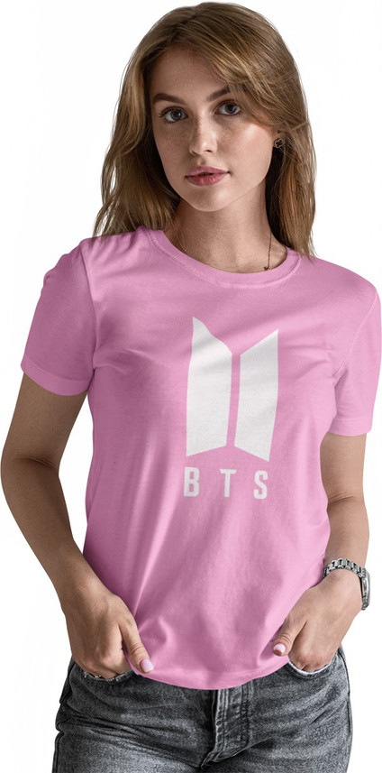 Bluehaaat Printed Women Round Neck Pink 