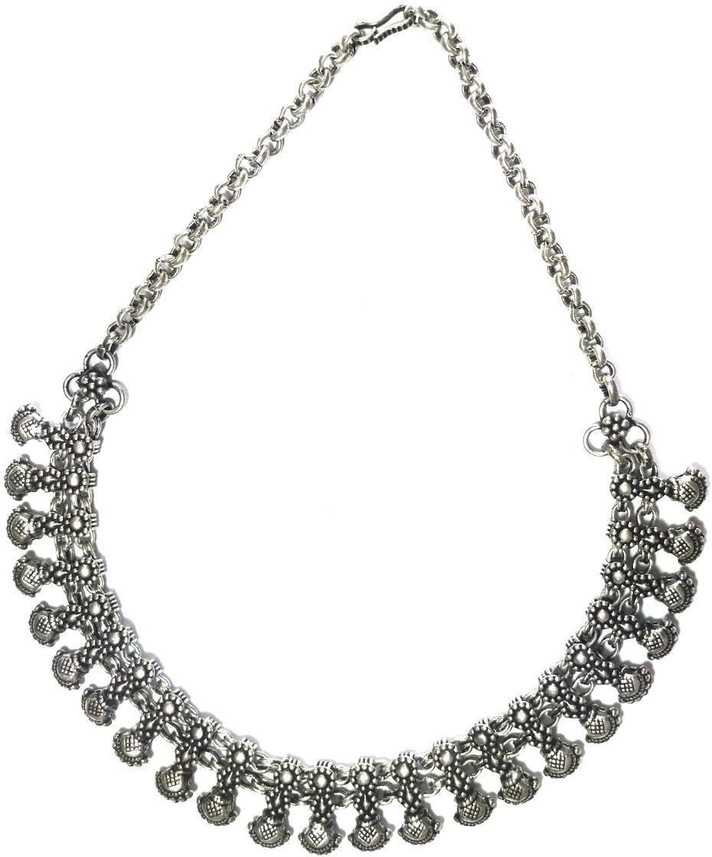 silver oxidised Necklace Jewelry 