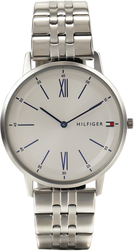 tommy hilfiger round analog blue dial men's watch