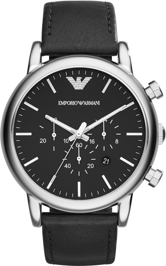 armani leather watch mens