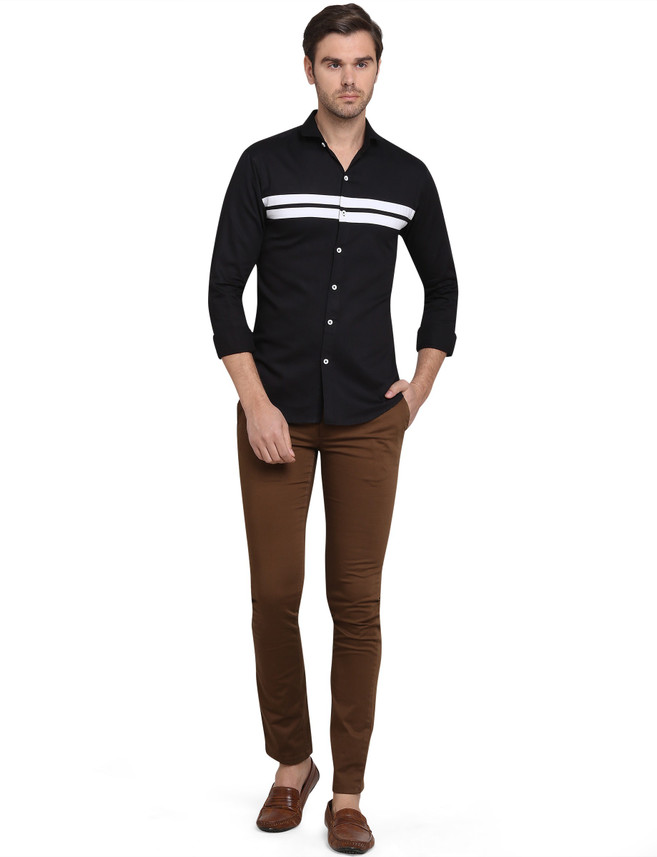 MASTER MARK Men Solid Casual Black 