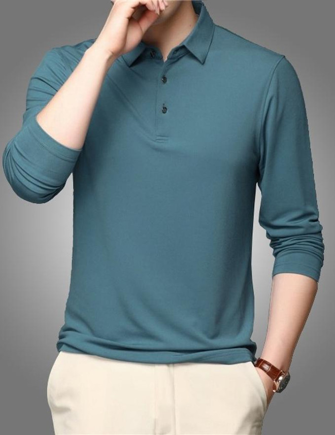 Buy Eyebogler Solid Men Polo Neck Green 