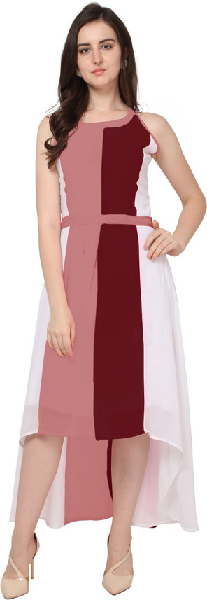 SV Designer Women High Low Maroon 