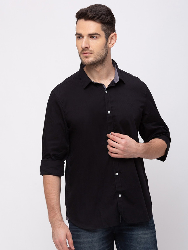 Kenneth Cole Men Solid Casual Black 