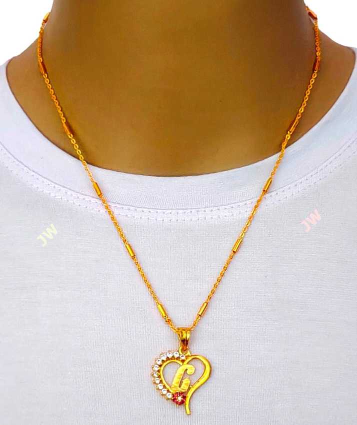 Vraj India G Letter Locket Pendants Alphabet Name Gold Plated Alloy New Model Design With Inch Chain For Girls Gold Plated Alloy Price In India Buy Vraj India G Letter Locket