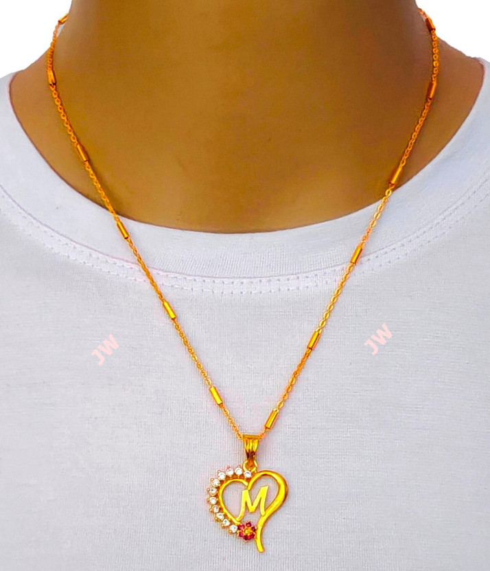 Vraj india M letter locket pendants 