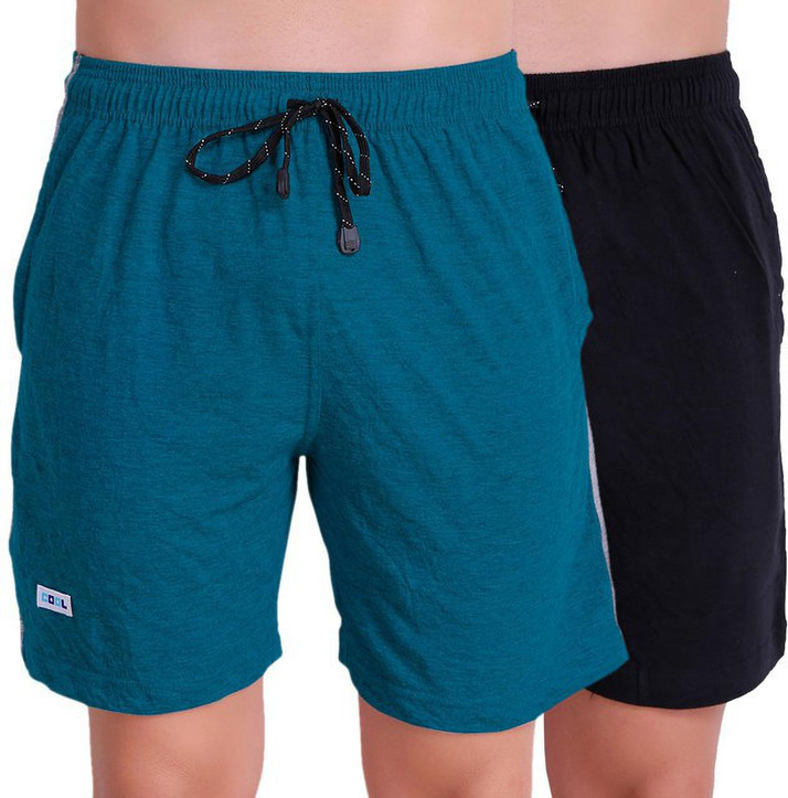 TT Solid Men Black, Blue Bermuda Shorts 