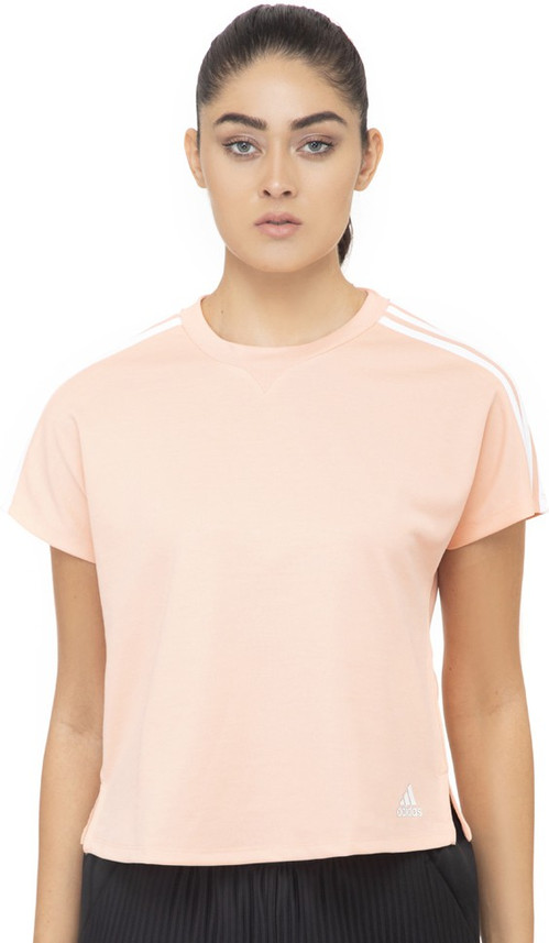 ADIDAS Solid Men Round Neck Green T 