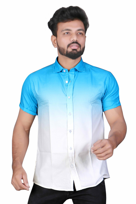 lectose Men Solid Casual Blue, White 