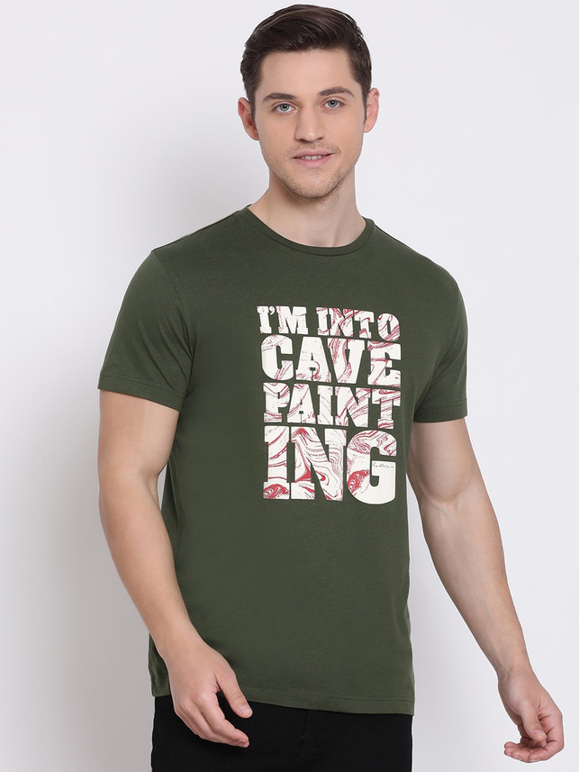 RED TAPE Printed Men Round Neck Green T 