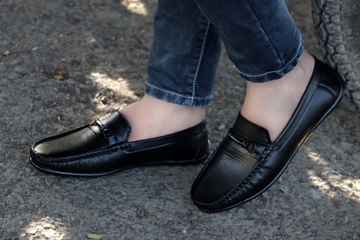 casual black loafers