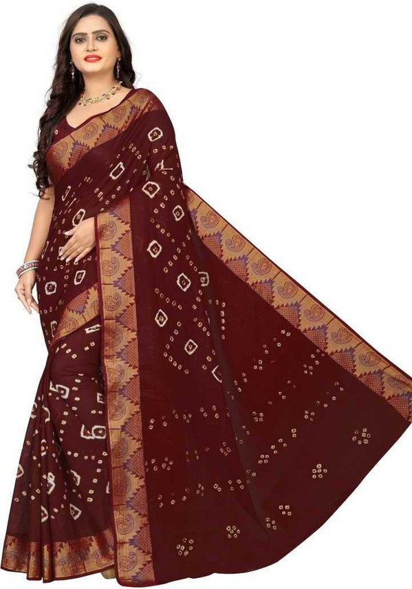 Buy FOXDX Woven Bandhej Pure Cotton 