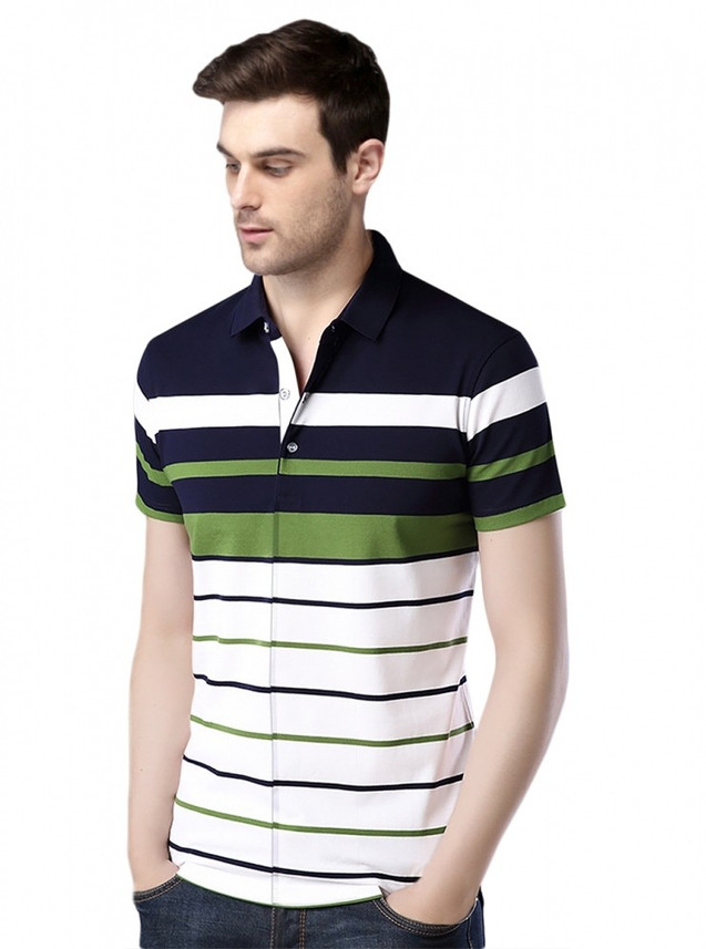 Buy Eyebogler Striped Men Polo Neck 