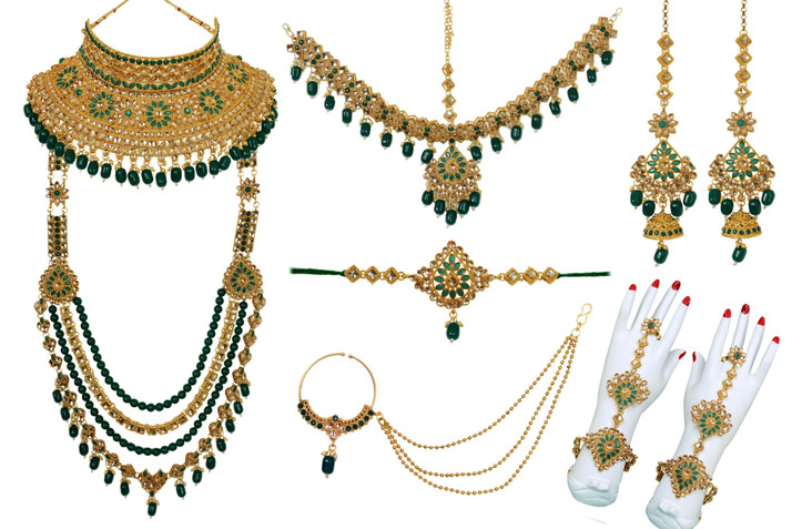green jewellery set flipkart