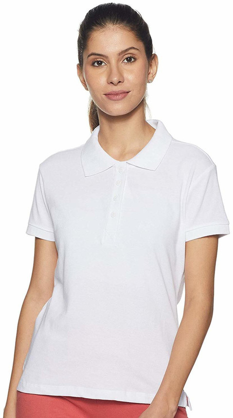 Buy ONN Solid Women Henley Neck White T 