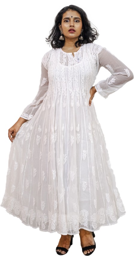 chikan anarkali kurta