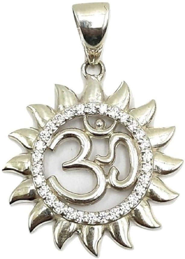 Namisha Pure Silver Om Surya Pendent 