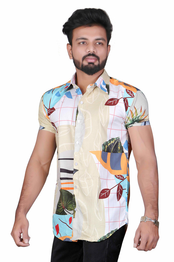 MASTER MARK Men Printed Casual Cream 