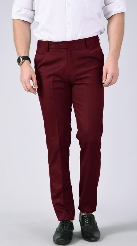 AD \u0026 AV Regular Fit Men Maroon Trousers 