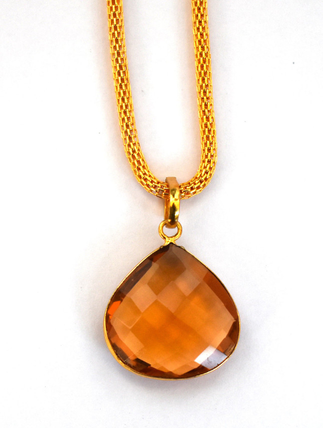 SOMYA GEMS Brandy Citrine Heart Pendant 