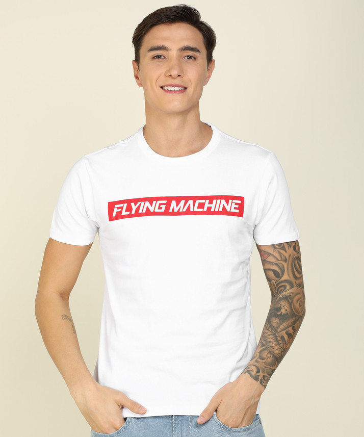 FLYING MACHINE Printed Men Round Neck 