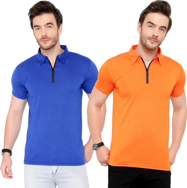 royal blue and orange polo shirt