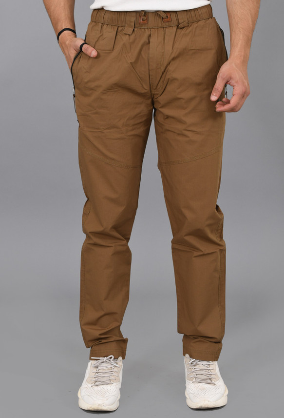Cargo Sports Solid Men Brown Track 