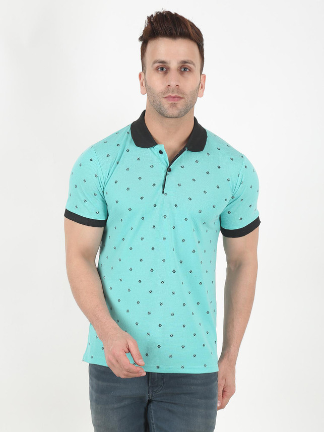 KVETOO Printed Men Polo Neck Light 