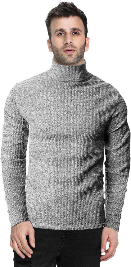 Denimholic Striped High Neck Casual Men 