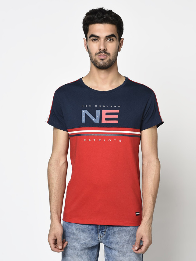 Octave Printed Men Round Neck Red T 