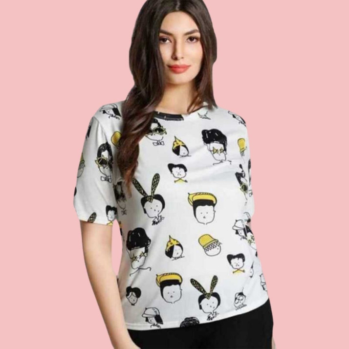 Buy JUNEBERRY Printed Women Round Neck 
