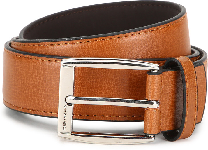 Men Tan Genuine Leather Belt Tan 