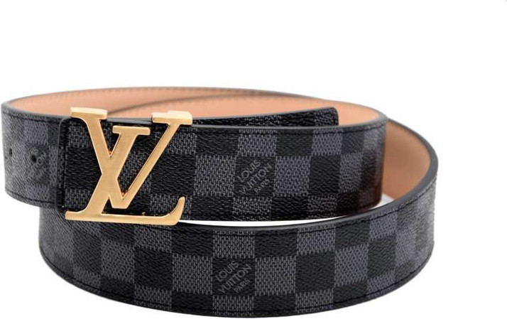 LV Men Formal Black Genuine Leather 