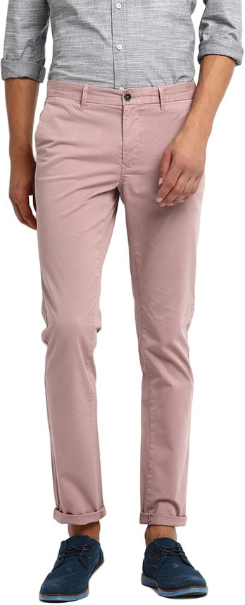 BASICS Tapered Men Pink Trousers - Buy 