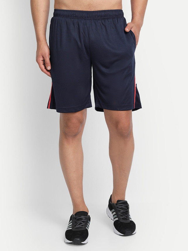 DIDA Solid Men Dark Blue Sports Shorts 